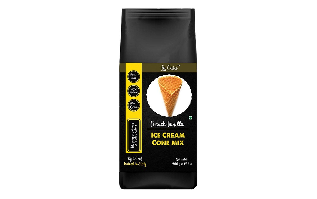 La Casa French Vanilla Ice Cream Cone Mix    Pack  400 grams